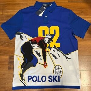 Polo Ralph Lauren Men’s Polo Ski 92 Graphic Mesh Polo Shirt Size M New